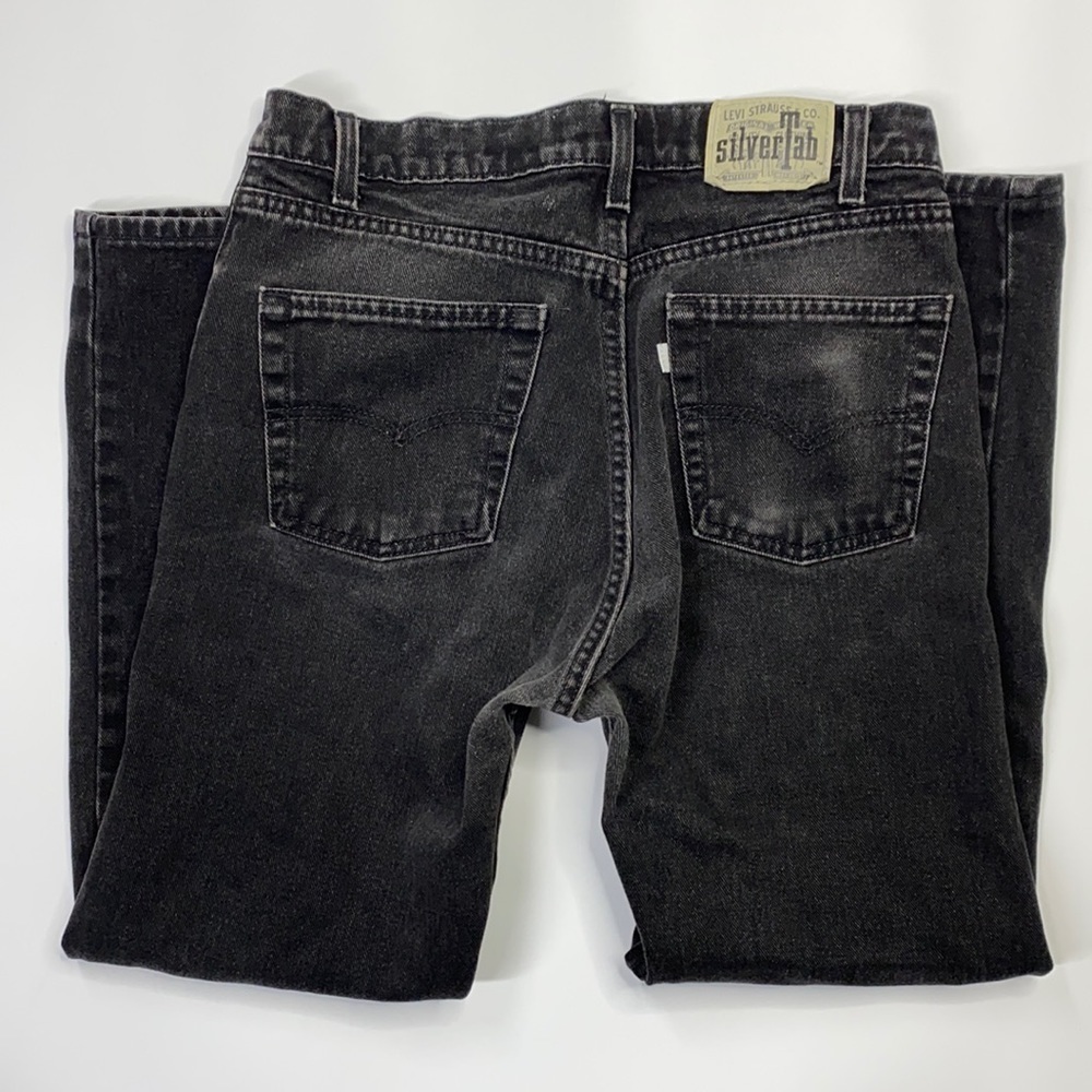 Vintage Levis 913 SilverTab Straight Leg Black Jeans W 33 L30 (32x28) Orange Tag